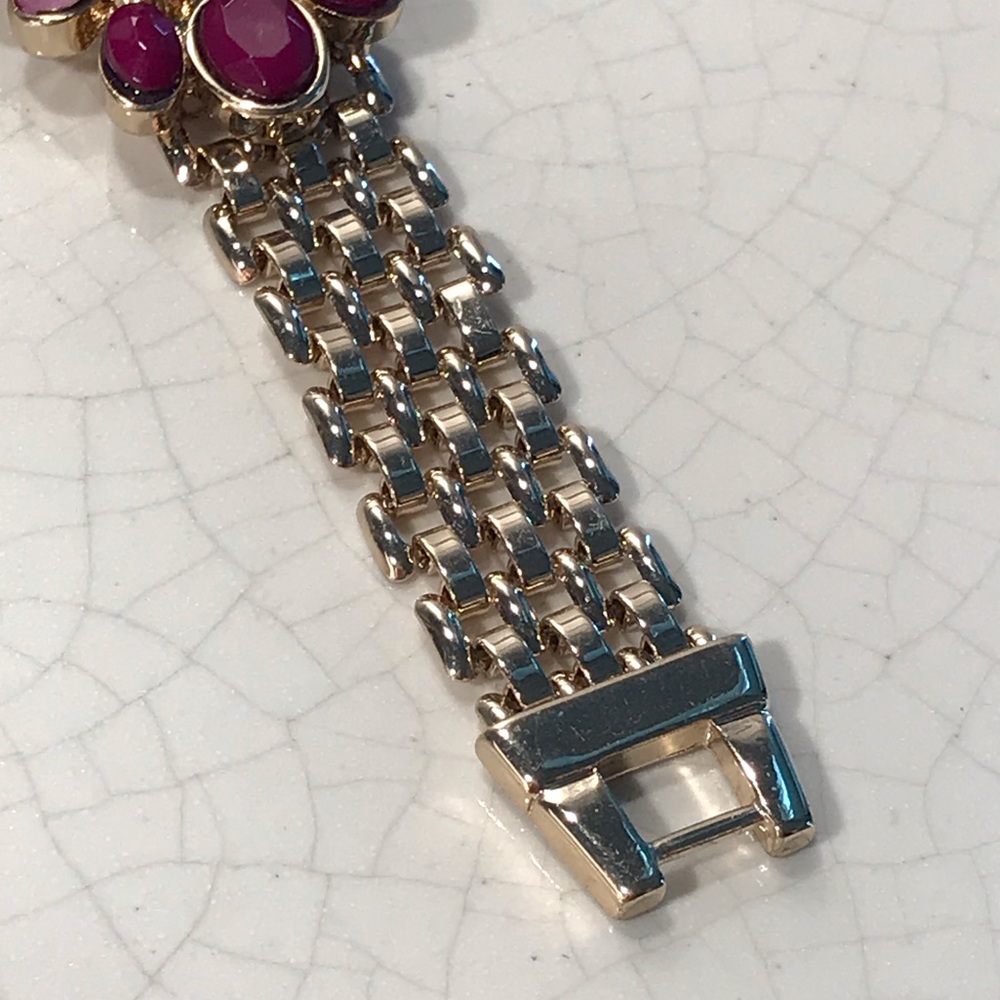 Ann Taylor Loft Purple Gold Statement Bracelet - Picture 6 of 7
